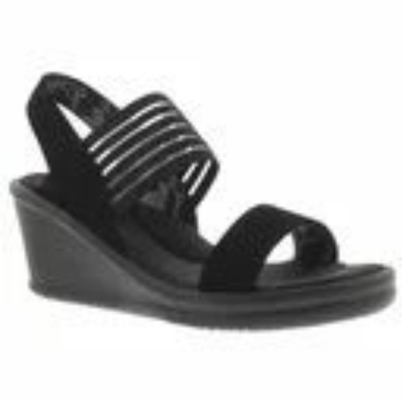 Skechers Shoes - Skechers Rumblers Sci-Fi Wedge Sandals - Black Size 11